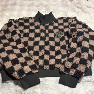 PINK Victoria's Secret Black and Brown Knit Sweater